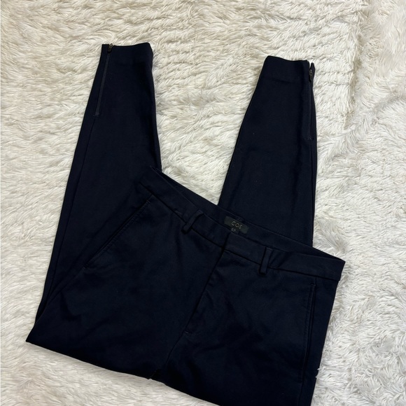 COS Slim Fit Trousers Pants zippers at the ankles navy blue - Picture 3 of 6